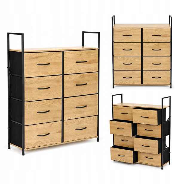 Komoda 8 látkových zásuvek 80 cm, organizér na textil Mdf loft Mo