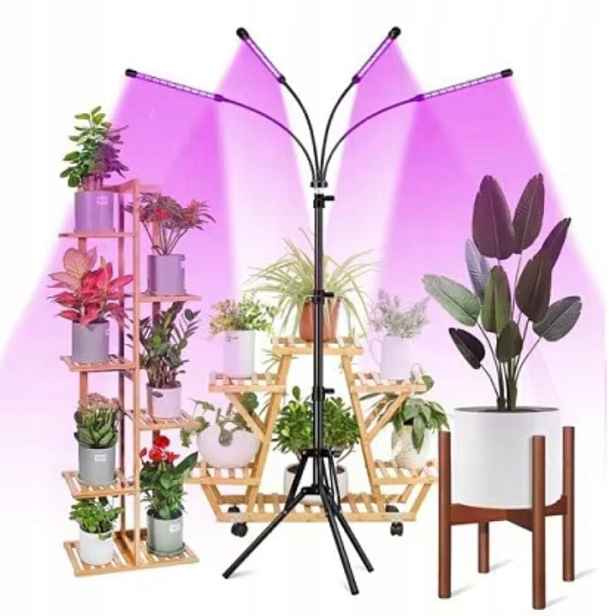 Led Růstová Lampa Pro Pěstování Rostlin Panel X4 Časovač Pro Osvětlení Ovladač