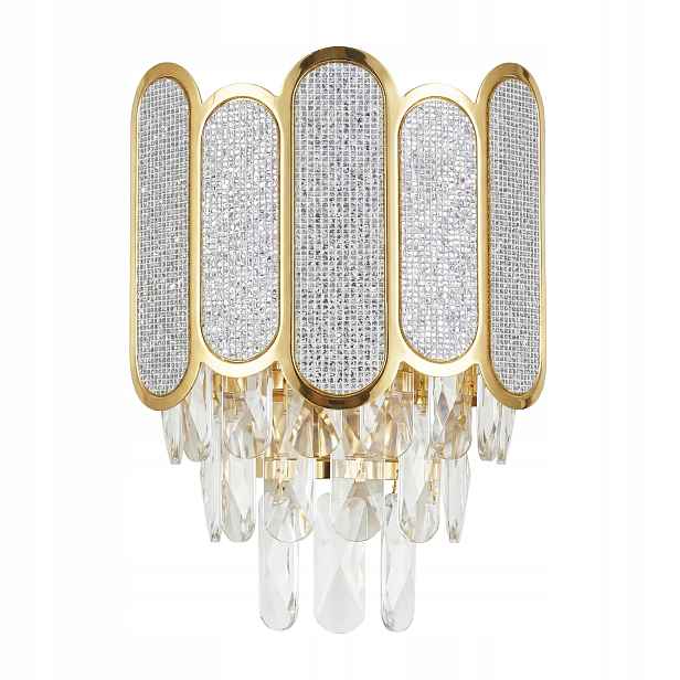 Nástěnná Lampa Zlatá Křišťálová Glamour Univerzální 2xE14