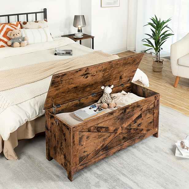 TEMU Úložná skříňka s lavičkou 100 cm - Multifunkční úložný box, vhodný pro domácnost, kancelář a předsíň, prostorný organizér, lavička s úložným