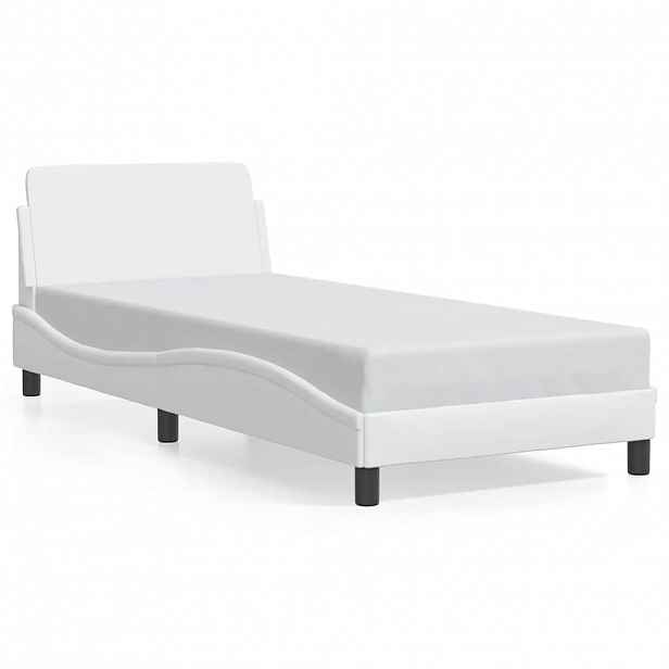vidaXL Rám postele Dover bílý 90x190 cm umělá kůže