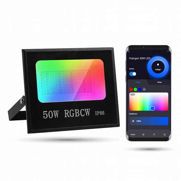 Halogenový Led WiFi reflektor Tuya 50W Rgbcw