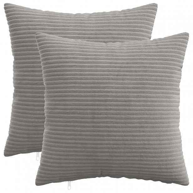 vidaXL Povlak na polštář 2 pcs HEERLEN Světle šedá 35 x 35 cm manšestr