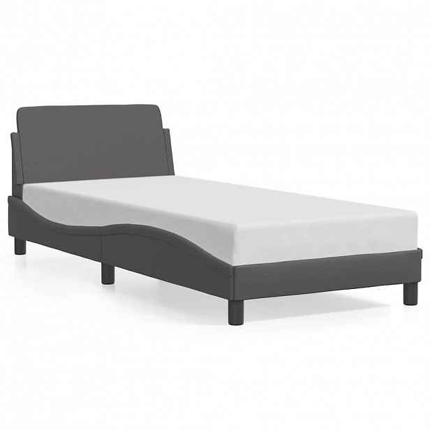 vidaXL Rám postele Dover šedý 90x190 cm umělá kůže