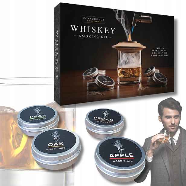 Sada Na Uzení Whisky Smoker Dřevěná whisky dárek pro chlapa