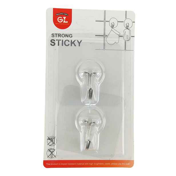 PROHOME - Háček 2,5x2x4cm sada 2ks silně lepícící