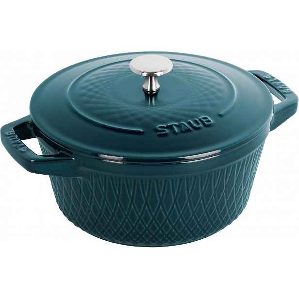 Staub Litinový hrnec s poklicí Cocotte Twist, Ø 24 cm / 4,0 l, mořská modř 1023546