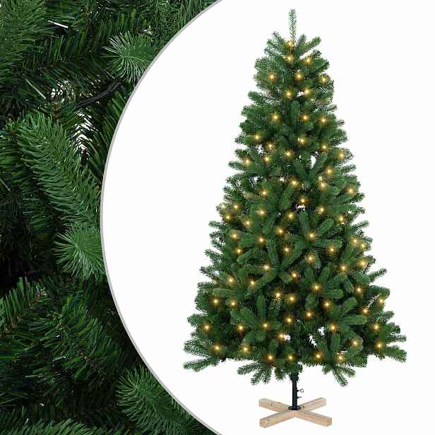 vidaXL Umělý vánoční stromeček 120 cm 150 LED Teplá bílá PVC Zelená