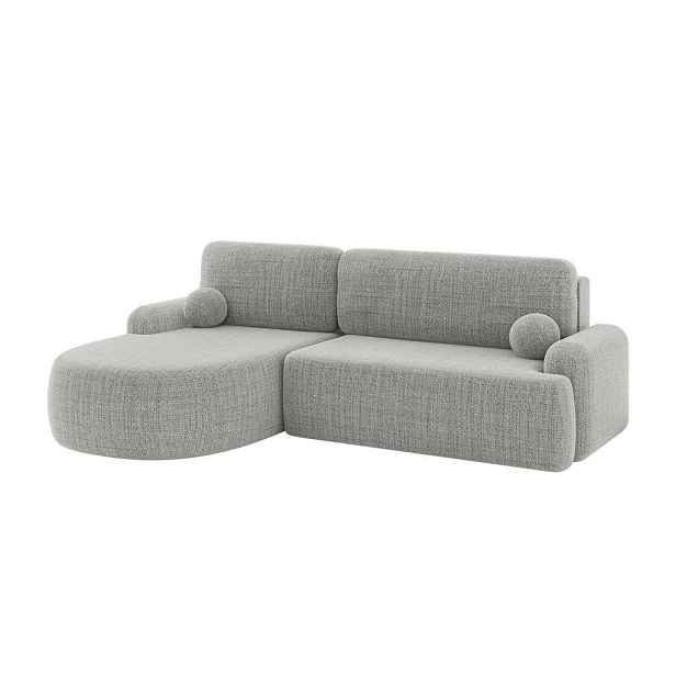 ALTDECOR ROHOVÁ SEDAČKA s funkcí spaní a úložným prostorem LIRA-L - 264x172x89 světle šedá