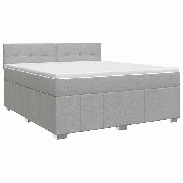 vidaXL Postel boxspring s matrací Světle šedá 160 x 200 cm Textil