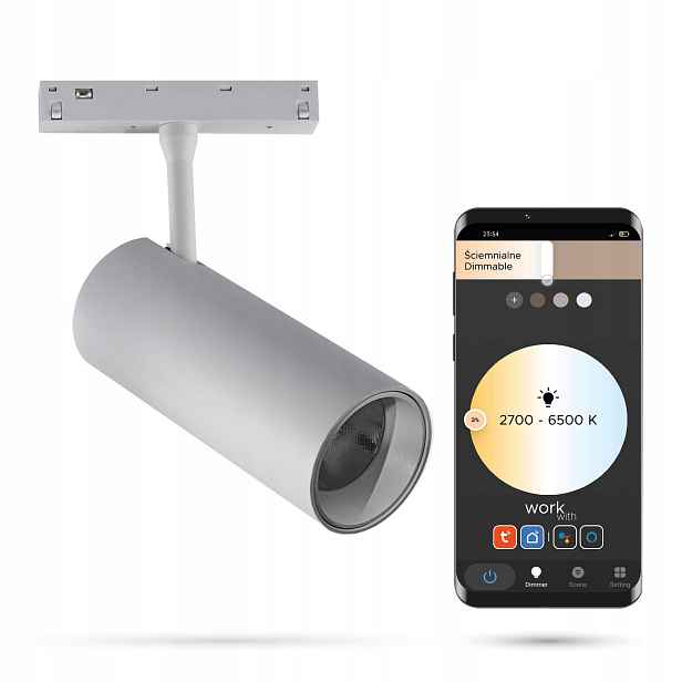 Reflektor Bílý Led Zigbee Track 20W Smart Track 48VDC 3000-5000K