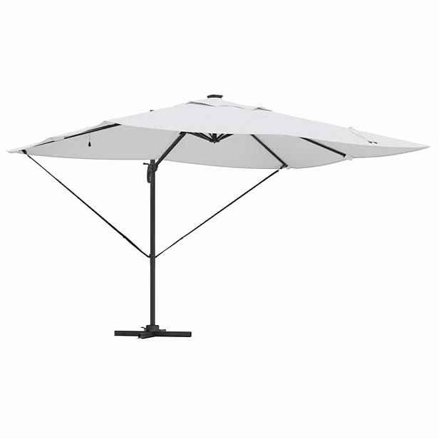 vidaXL Slunečník 352 x 251 x 265 cm Polyester a hliník Písková