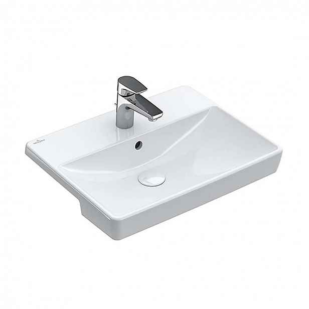 Villeroy & Boch Avento - Polozápustné umyvadlo 55x44 cm, s přepadem, otvor pro baterii, alpská bílá 4A065501