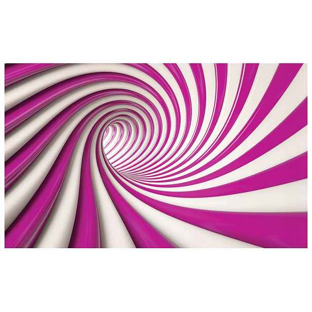 Fototapeta Tunel růžový Vír bílý Abstrakce Iluze pohybu 200x140 lepidlo