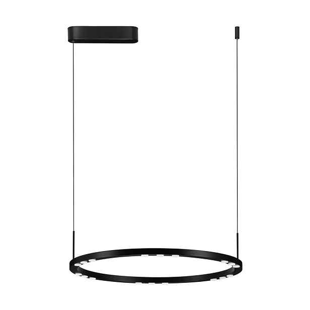 Matně černé hliníkové LED stmívatelné závěsné svítidlo ø 60 cm Lunette – Nova Luce