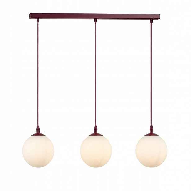 Stropní svítidlo Cosmo 3xE14, vínové opálové stínítko, 100 cm