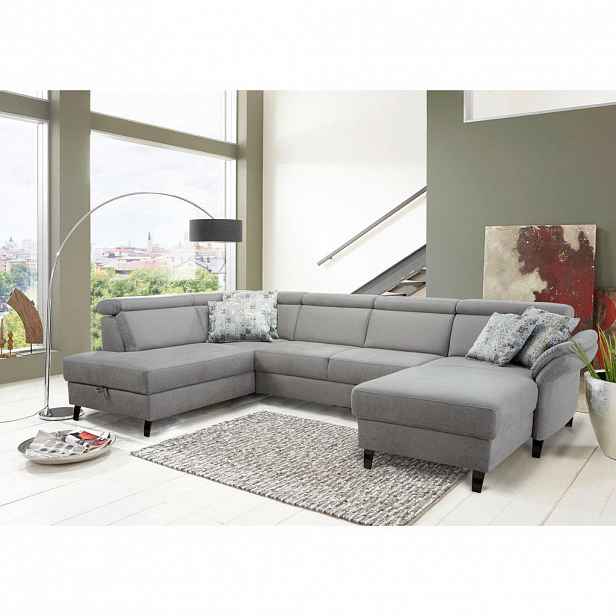 Sit & More SEDACÍ SOUPRAVA, textil, světle šedá