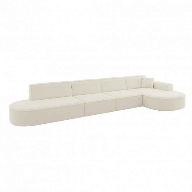 ALTDECOR ROHOVÁ SEDACÍ SOUPRAVA s otomanem vpravo MARI-L3 – 413 x 171 x 79 cm, béžová buklé