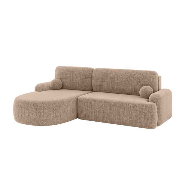ALTDECOR ROHOVÁ SEDAČKA s funkcí spaní a úložným prostorem LIRA-L - 264x172x89 tmavě béžová