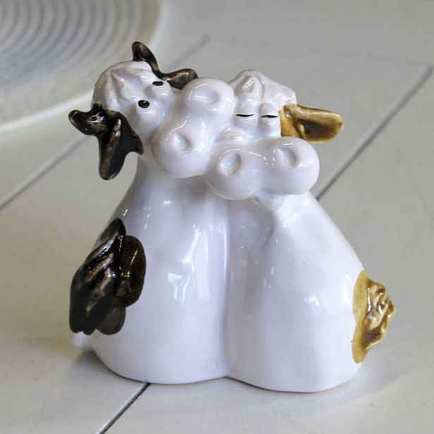 Kráva dvojice keramika 10cm