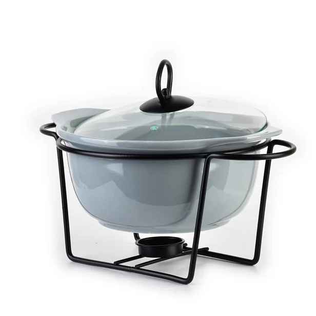 Porcelánová nádoba s ohřívačem Modern Grey 1,2 L