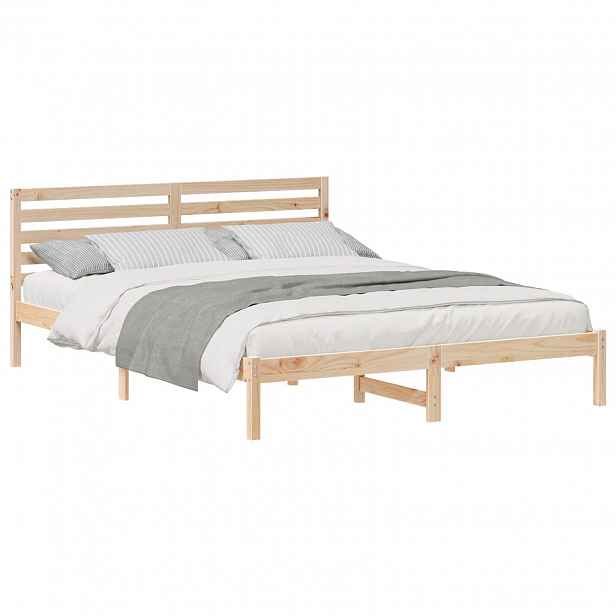 vidaXL Rám postele s čelo Hnědá 160 x 210 cm Masivní borové dřevo