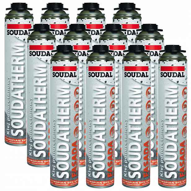 12 x Soudatherm Fasáda lepidlo na polystyren Eps Xps 750 ml pistolová