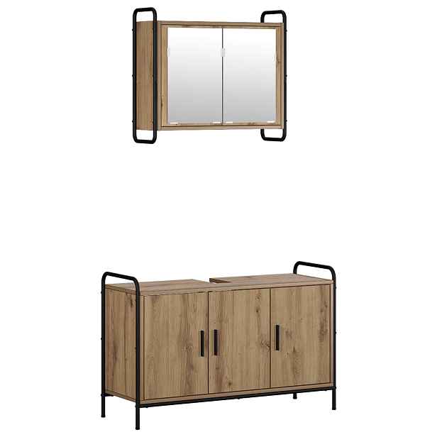 vidaXL Sada koupelnových skříněk 2 ks Dub artisan 65,5 x 34 x 61 cm
