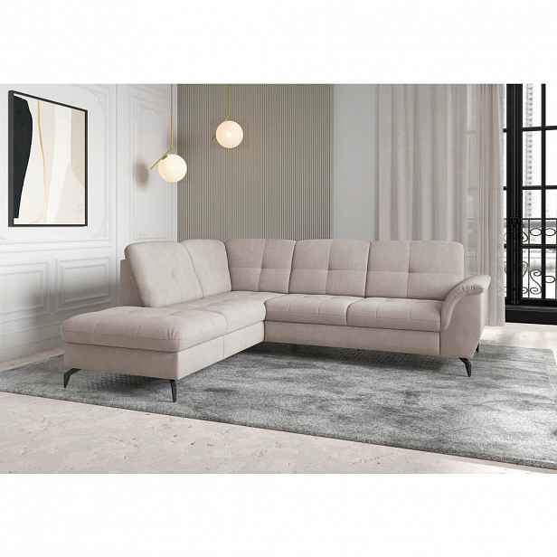 Sit & More ROHOVÁ SEDAČKA, textil, šedobéžová
