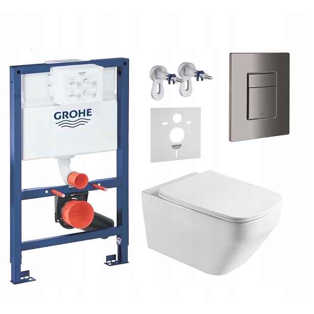 7v1 Sada Wc Stelaz Grohe 820 mm, Wc Mísa Tornado Imprese, Tlačítko Fresh