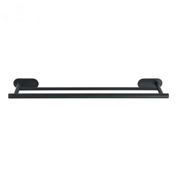 Matně černý dvojitý nástěnný držák na ručníky z nerezové oceli Wenko Orea Rail Duo Turbo-Loc®