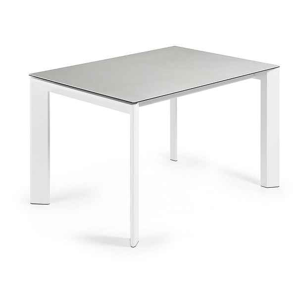 Rozkládací jídelní stůl s přídavnou deskou s keramickou deskou 80x120 cm Axis Hydra Plomo – Kave Home