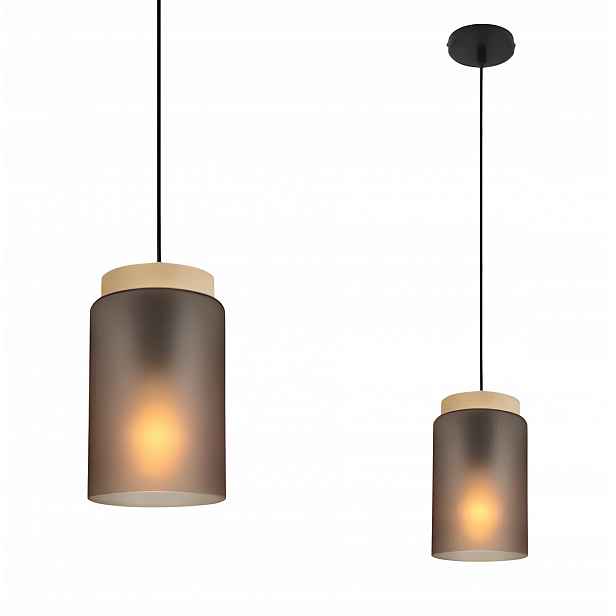 Unikátní Závěsná Stropní Lampa V Loftovém Stylu Z Mraženého Skla E27