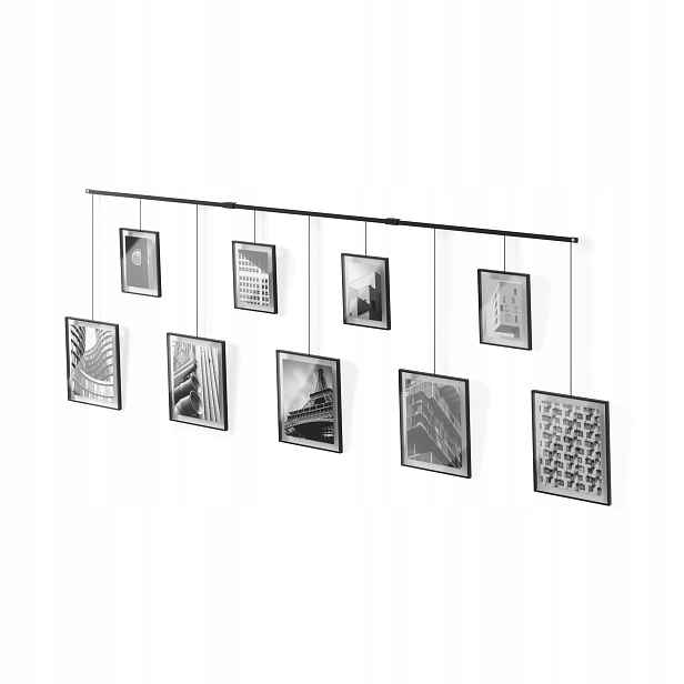 Věšák na fotografie Umbra Exhibit 9 223x77 cm černý