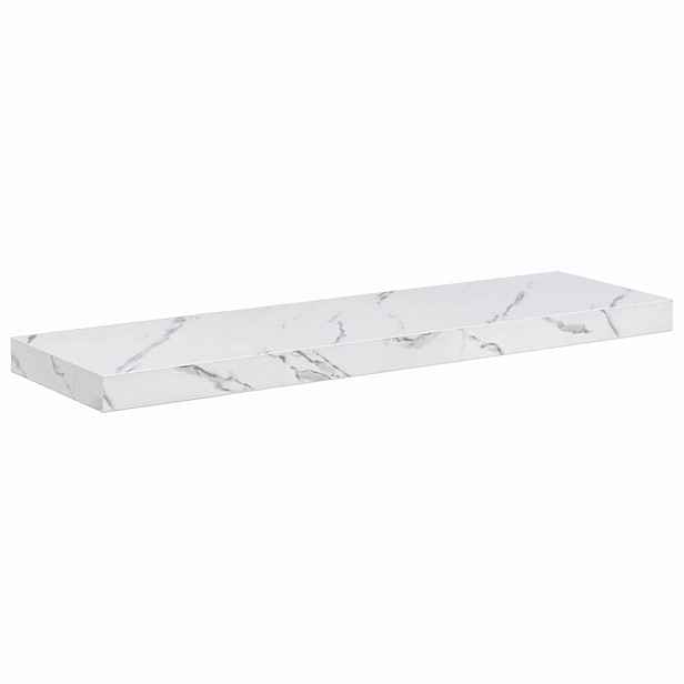 vidaXL Nástěnná polička Nástěnná montáž Bílý mramor 90 x 23,5 x 3,8 cm
