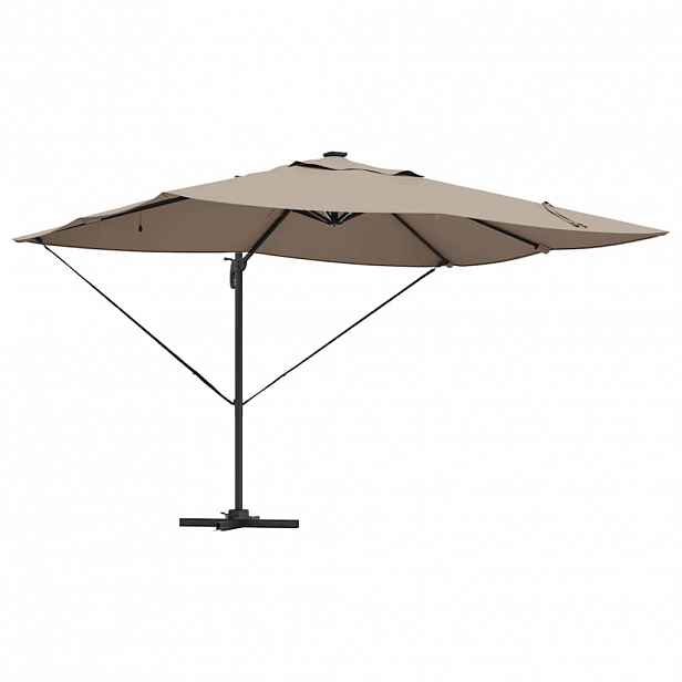 vidaXL Slunečník 352 x 251 x 265 cm Polyester a hliník Taupe