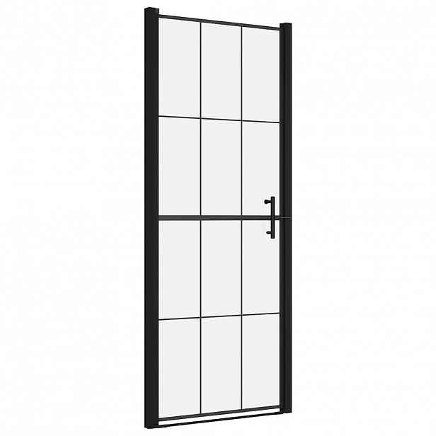 vidaXL Sprchové dveře tvrzené sklo 81 x 195 cm černé