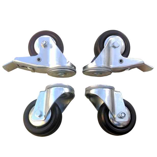 Sada kol 4 ks 80 mm otvor 300 Kg brzda kolo