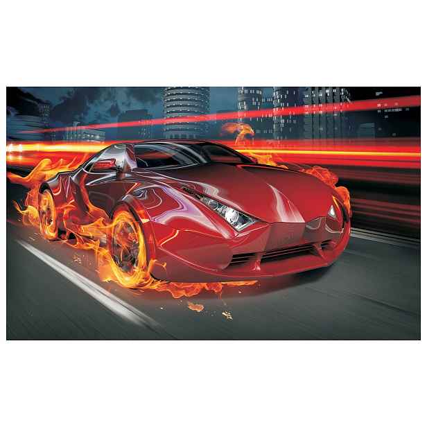 Fototapeta Noční sportovní auto ve městě rychlosti 254x184 lepidlo