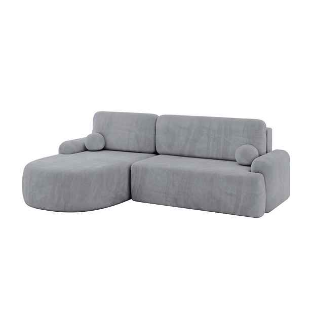 ALTDECOR ROHOVÁ SEDAČKA s funkcí spaní a úložným prostorem LIRA-L - 264x172x89 šedá