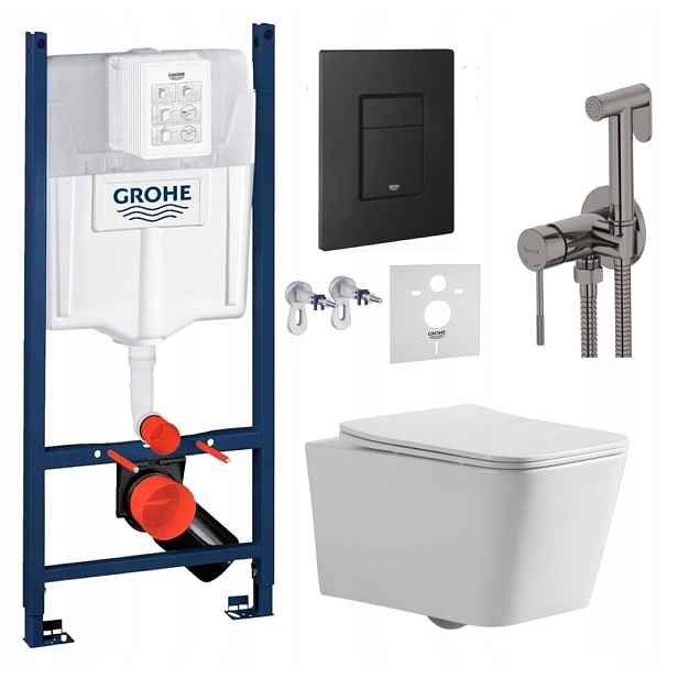 Wc Set Stelaz Grohe Wc Mísa Tornado Tlačítko baterie grafit