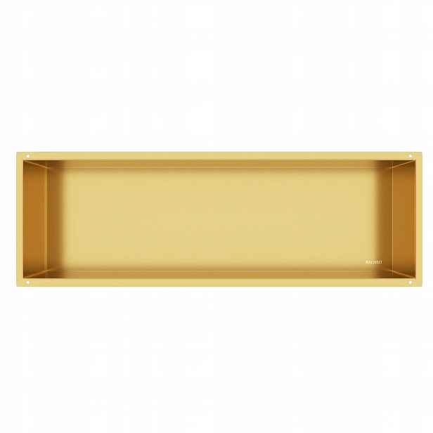 Bezrámečková výklenková police Gold 90x30x10 cm z nerezové oceli