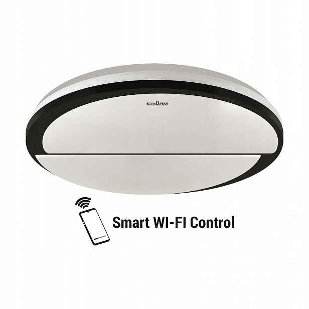Plafoniera Smart Wi-Fi Led Polar C 48W 3000K-4200K-6500K IP44 černá