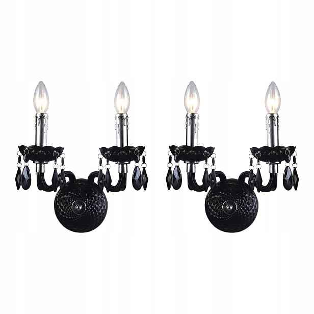 Sada dvou černých stylových nástěnných lamp Whiz Italux