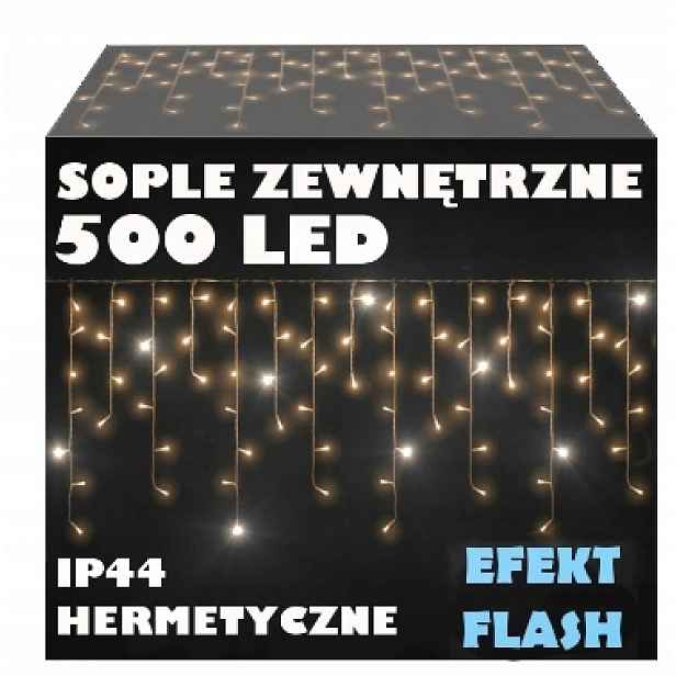 Venkovní Osvětlení IP44 světelný závěs Rampouchy 500 Led pevná flash 23 m