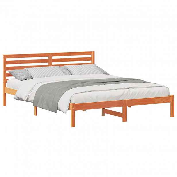 vidaXL Rám postele Voskově hnědá 160 x 210 cm Masivní borové dřevo