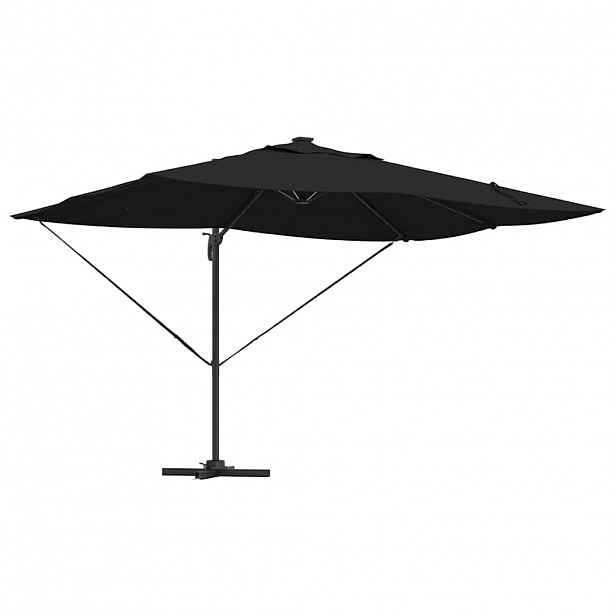 vidaXL Slunečník 352 x 251 x 265 cm Polyester a hliník Černá