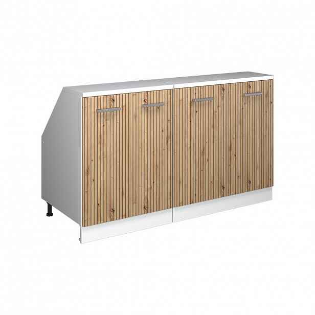 Vicco KUCHYŇSKÁ SKŘÍŇKA POD ŠIKMOU STŘECHU R-Line Řemeslný dub 140 cm Sada 2 korpusů skříně hloubka 60 cm