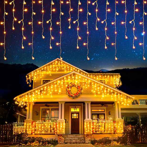 Světelný závěs EcoNour 1500 Led teplá bílá 47 m, venkovní časovač