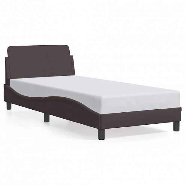 vidaXL Rám postele Dover tmavě hnědý 90 x 200 cm textil